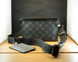 Louis Vuitton Gaston Wearable Black Wallet (Monogram Shadow Leather)